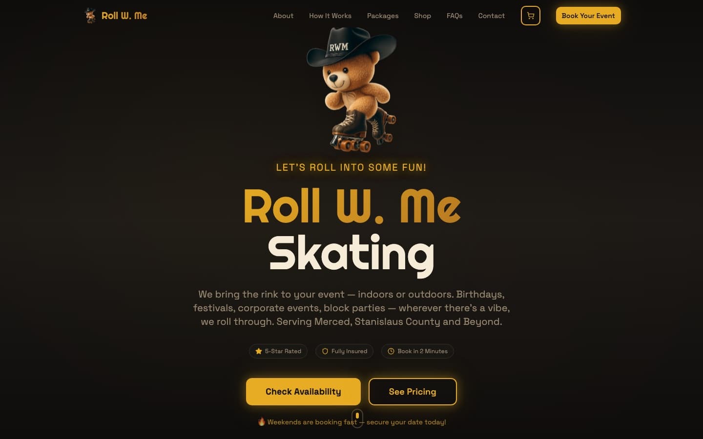 Roll W. Me Skating — homepage built by TDS